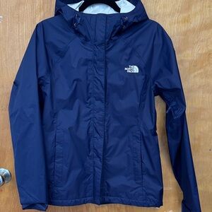 The North Face Navy Water resistant Hooded Windbreaker